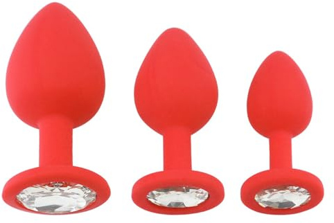 Ieron 3 Pezzi di Silicone anale Coda Diamanti intercambiabili Maschio e Femmina anale espansori Sesso anale Flirt per Coppie Femmina Maschio Principianti Divertimento e Giochi