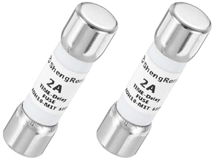 QUARKZMAN 600V 2A Fusibile a Tempo di Ritardo a Soffiamento Veloce Fusibili in Vetro Generici Fusibile a Cartuccia a Limitazione di Corrente 2 Confezioni