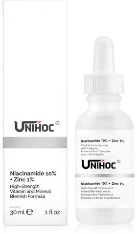 Niacinamide Serum, 10 % niacinamid + 1 % zink, organiskt ansiktsserum med ren hyaluronsyra med 3 molekylvikter, anti-aging för ansikte, hyaluronsyra serum för hydratiserat, belysande, anti-rynk, 30 ml