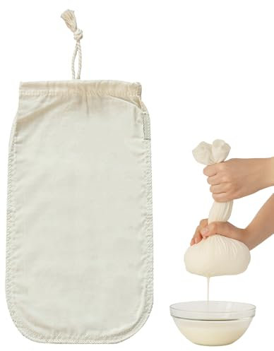 Huybaa colador de tela,cheese cloth,Bolsa de Tela para Leche de Frutos Secos