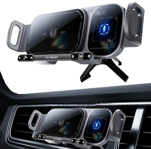 Caricabatterie senza fili con - Caricatore magnetico senza |Caricabatteria da auto senza fili magnetico - supporto per auto a ricarica rapida | Caricatore wireless per telefono | Caricabatteria da
