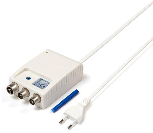 Amplificatore di segnale di antenna da interno per 2 uscite TV uso interno blister