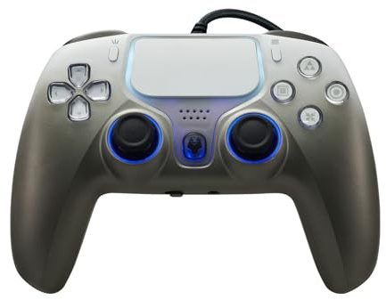 NBCP Wired Controller for PlayStation 5, PS5, PC, PS4, USB Gamepad Joystick for Windows 7/8/10, Laptop, Steam - Dual Vibration, Turbo Function, Hall Effect Trigger, 6 Axis Gyro Sensor, 3.5mm Audio