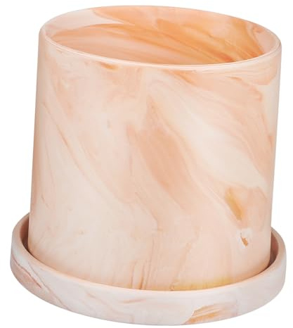 Toddmomy Pot en Terre Cuite Rouge Et Blanc 13x13 Cm avec Soucoupe pour Plantes Et Succulentes, Jardinière D'intérieur Polyvalente avec Trous De Drainage, pour Décoration Intérieure Et Extérieure