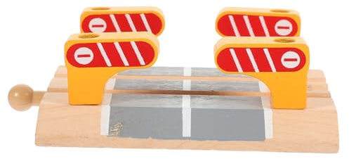 CLISPEED Wooden Train Track Barrier Model Railway Road Block Plaything Educational Simulation Railing for Realistic Smooth Surface DIY Railway Accessory for Imaginative Play and Skill