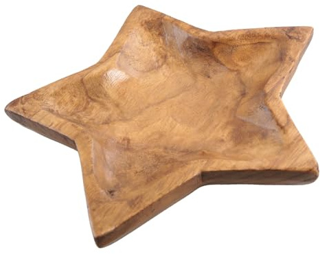 Logbuch-Verlag Dekoschale Stern aus Paulownia-Holz – rustikale Weihnachtsdeko in Braun – 26 x 4 cm – natürliche Schale zum Befüllen