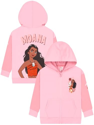 Disney Moana Girls Hoodie, Moana Zip Up Hoodie, Princess Kids Hoodies, Cotton Girls Clothes, Ages 2 To 10 Years