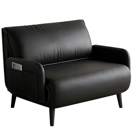 3-i-1 Säng Soffa, Hopfällbar Säng med Högdensitetsskum och Metallram, Förvaringspåsar för Små Lägenheter/Gästrum/Hemkontor, Stödjer 200kg(Black,80x76x82cm)