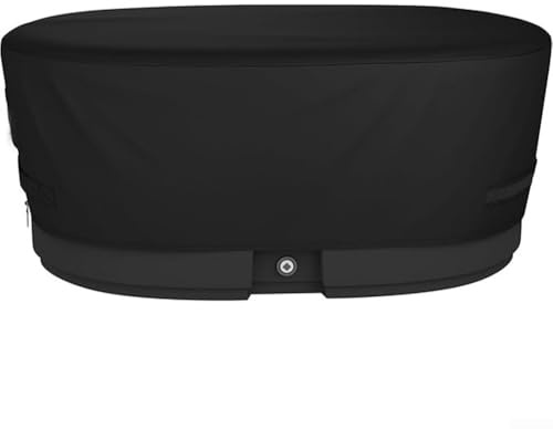 Cubierta ovalada para bañera al aire libre para baño de hielo, tanque de piscina fría con tela impermeable, cordón ajustable y costuras reforzadas para un uso duradero (69 x 63 x 18 pulgadas)