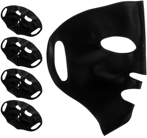5 Stück Silikon Gesichtsmaskenbezug für Hautpflege, Schwarz | Wiederverwendbar, Praktische 3d-form mit Ohrschlaufen, für Damen und Herren