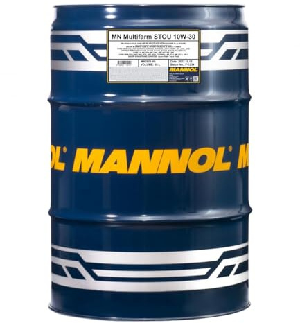 MANNOL 2501 Multifarm STOU 10W-30 Traktoröl für Landmaschinen, 60L | Halbsynthetisches Mehrbereichsöl für Motor, Getriebe und Hydraulik, Kaltstart bis -30 °C, API CG-4/SF, ACEA E3
