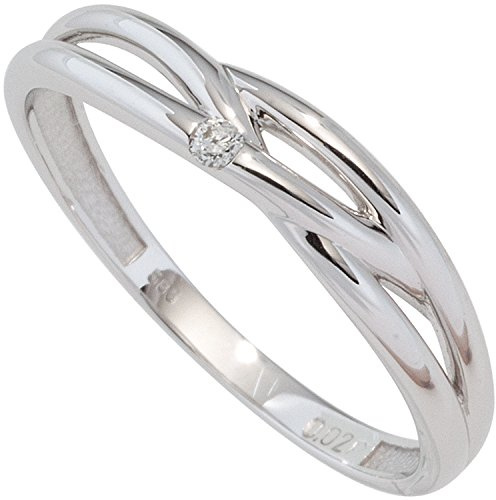 Jobo Damen-Ring aus 14 Karat 585 Weißgold mit Diamant