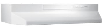 Broan-NuTone F403011 Insert with Light, Exhaust Fan for Under Cabinet Two-Speed Four-Way Convertible Range Hood, 30-Inch, White on White