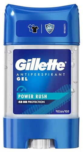Gillette Rensa antiperspirant gel och Power Rush-deodorant för män, 70 ml