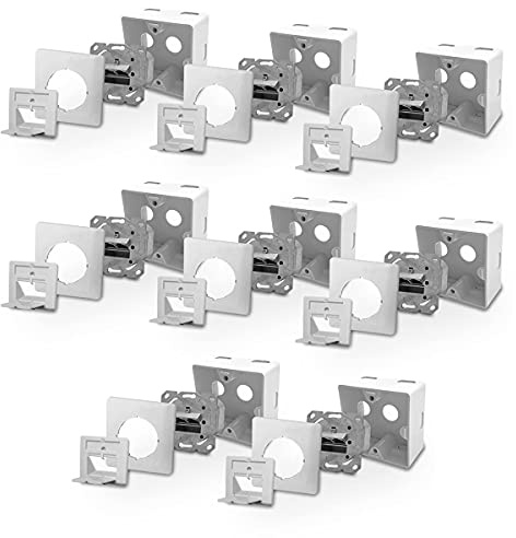 ARLI Cat6a Netzwerkdose Netzwerk Dose 10x Cat 6 a 2x RJ45 Port voll geschirmt Metalldurchgussgehäuse Aufputz Unterputz Cat7 Kabel