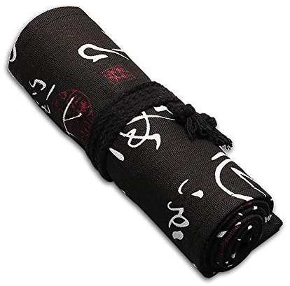 Thema der chinesischen Kalligraphie Wrap Leinwand Stifterolle für 36 BuntStifteetui Roll-up