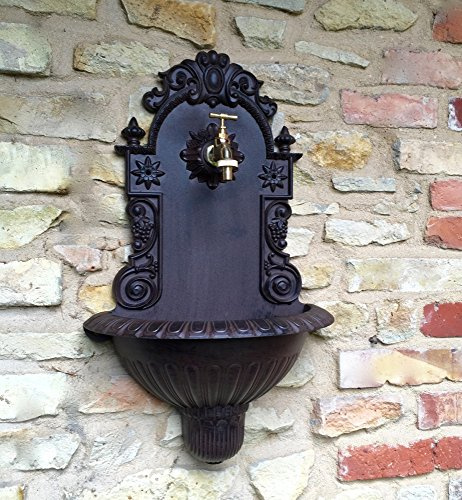 Antikas - Gartenbrunnen, Handwaschbecken mit Gartenschlauch Anschluss, Waschbecken Garten