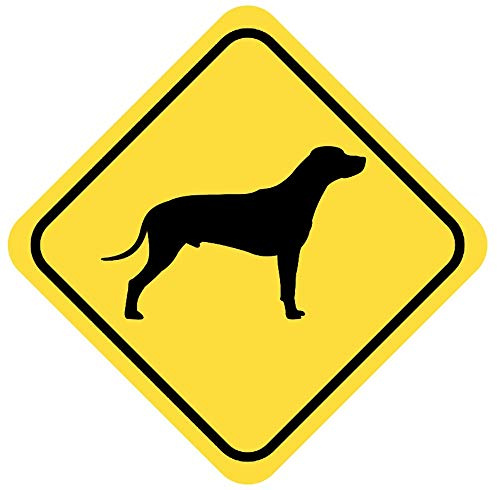 Samunshi® Rhodesian Ridgeback Warnschild Warndreieck Aufkleber Achtung Vorsicht Hund - 20x20cm mehrfarbig