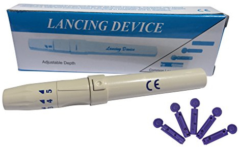 Lancing Device for Diabetes Blood Testing (No, I am not Diabetic, 2. Lancing Device + 100 Lancets)