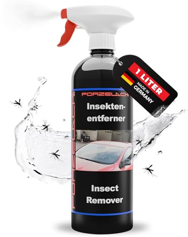 Porzelack® Insektenentferner Auto 1 Liter - Starker Insektenreiniger wirkt gegen Vogelkot, Mücken, Fliegen, Grünbelag, Hartz UVM - Anti-Insekt Mittel