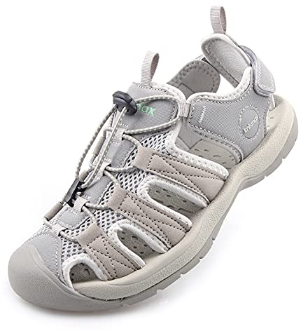 Knixmax Sandales de Randonnée Femme Homme été,Bout Fermé Antidérapantes et Légères et Confort,Sandale de sport Outdoor Sandale de Marche,Gris EU 40