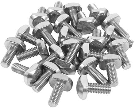 VILLCASE Stück M5 304 Edelstahl Hammerkopfschraube T Schraube T-Schlitzschrauben 1. 5X1. 1 Cm (Silber)