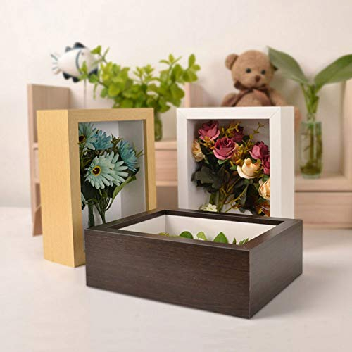 StMiYi Großer Schattenkasten mit Glasfenster, 3D tiefer Bilderrahmen, Shadowbox-Rahmen für Memorabilia, Hochzeitsstrauß, Bouquet, Erinnerungsstücke, Medaillen, Militärfotos, Weiß