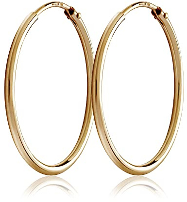 NKlaus Paar 25mm Creolen 333 Gelbgold 8 Karat gold Ohrringe 1,5mm starke Goldohrrige 3084