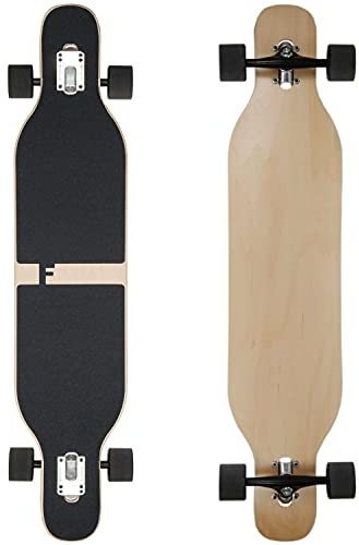 FunTomia Longboard mit 3 Flex Stufen Drop Through Cruiser Komplettboard Mach1 Speed Kugellager T-Tool