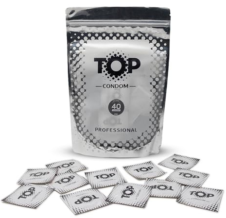 TOP Kondome 40 Stück Packung, XXL, natürlich und gefühlsecht, aus Latex, mit Reservoir, Durchmesser 53 mm, für Männer