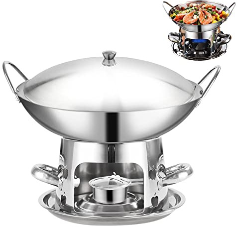 Keptfeet 26cm Spirituskocher Mit Topf Campingkocher Spiritus Camping-Spiritus Kocher Campingherd Aus Edelstahl Für Innenraum