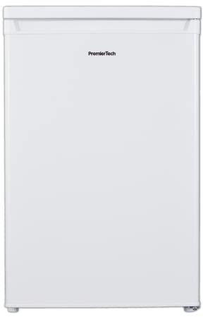 PremierTech, Frigorifero con congelatore 109 Litri, Frigo Sotto Tavolo, Ufficio Casa, Porta Reversibile, Sotto Tavolo, Classe Energetica E, Temperatura Regolabile, Libera Installazione, Bianco, PT109F