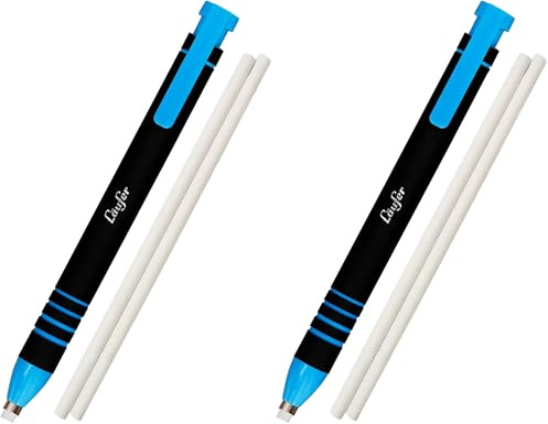 Läufer 69545 Radierstift blau, inkl. 2 Ersatzradierer, nachfüllbarer Radiergummi, sehr präzise, Blisterkarte enthält 1 Radierstift und 2 Ersatzradierer (Packung mit 2)