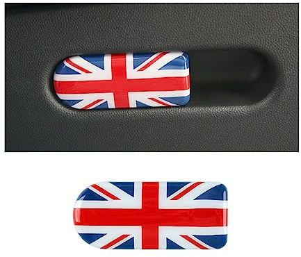 uvcany MINI F54 F60 Union Jack Glove Box Compartment Handle Cover Trim for Mini Cooper One/S/JCW F54 Clubman, F60 Countryman(Union Jack Blue)
