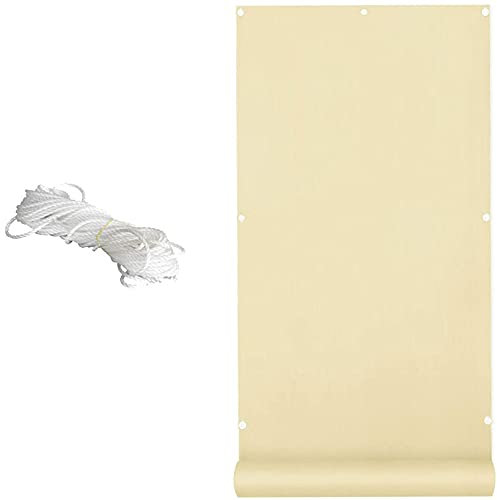 Toldo Lateral Balcón Pantalla de Privacidad 1X7M Protección Solar Sombrilla con Cable para Terraza de Porche, Exterior, Beige
