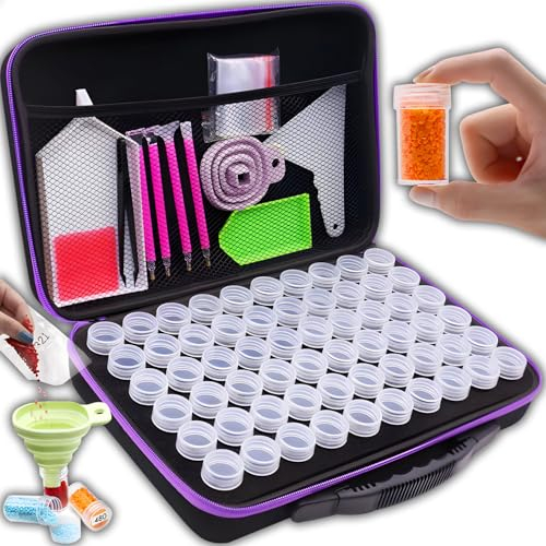 Retoo 60 Dosen Diamond Painting Zubehör Boxen, Portabilität Aufbewahrungsbox für Diamond Painting Erwachsene, Geschenk für Storage Diamant Painting Bilder Steine Perlen