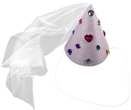 KONTONTY Bunter Geburtstagshut für Kinder mit Atmungsaktivem Papier und Netzgewebe Leichter Festhut für Kindergeburtstag und Festliche Anlässe Süßes Design in Rosa