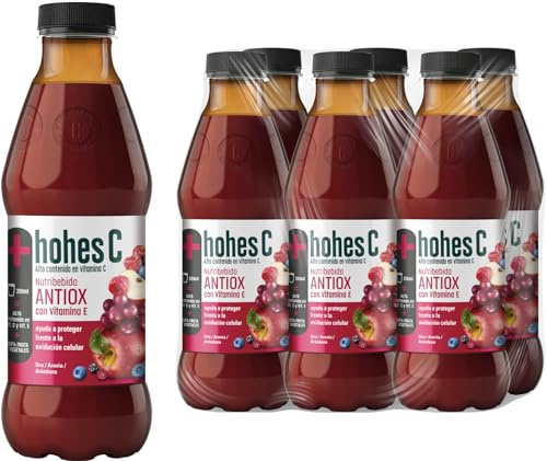 Hohes C Zumo Nutribebida Antiox 100% Natural - 6 x 1L | Nutribebida con Vitaminas C y E. Zumo de Uva, Aronia, Arándano y Manzana. Reduce la Oxidación Celular - Vegano