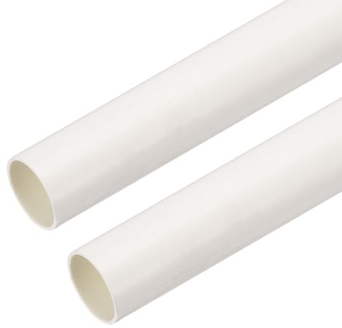 sourcing map PVC Conduit Pipe 1.3m/51 Length 25mm OD Cable Ducting White Straight Tube for Electrical Wiring Installation Pack of 2