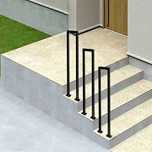 Handlauf Geländer Handläufe für Außentreppen der Veranda, Treppengeländer aus schwarzem Metall und Schmiedeeisen, Übergangssicherheitshandlauf für Terrassenbeläge, Außengartenkorridor, Villa, Lof