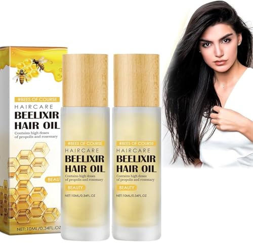 Olio per capelli Honey, naturale per accelerare la crescita dei capelli, siero per capelli e cuoio capelluto, forte idratazione e levigatura (10 ml, 2 pezzi)