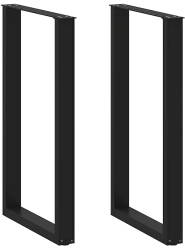 vidaXL Bartischbeine U-Form 2 STK. Schwarz 60x(100-101) cm Stahl