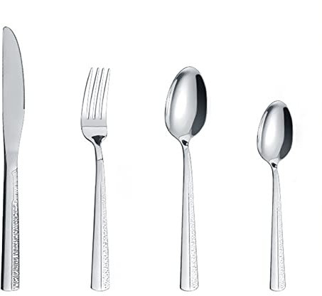 Ensemble de couverts 4 pièces Ensemble de vaisselle vintage Ensemble de couteaux, fourchettes et cuillères en acier inoxydable Couverts de table Cuisine de luxe Vaisselle complète Ensemble de couvert