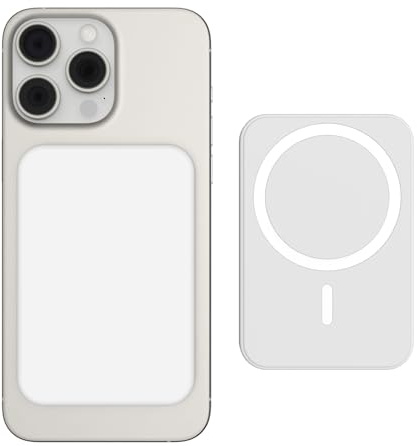 Batterie Externe pour iPhone, 5000mAh Power Bank Magnétique Charge Rapide 15W, Portable Batterie Externe sans Fil USB C Compatible avec MagSafe pour iPhone 16/16 Plus/16 Pro/16 Pro Max/15/14/13/12
