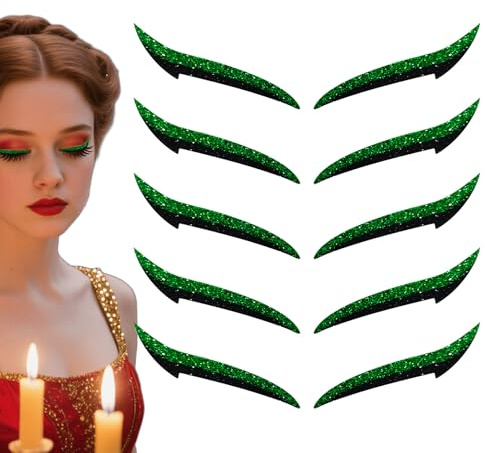 Lnhgh Pegatinas Eyeliner para mujer, cinta adhesiva para sombra de ojos | 10 piezas Bandeye resistente al agua para espectáculos de danza y escena, pegatina de ojos