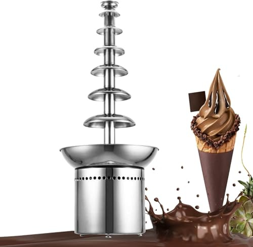 Chocolate Fountain Machine, 4/5/6/7 Tiers Commercial Stainless Steel Sauce Melting Pot, Large Capacity Chocolate Fondue Waterfall, For Bbq Sauce, Liqueurs, Ranch, Nacho Cheese, 7 Tier
