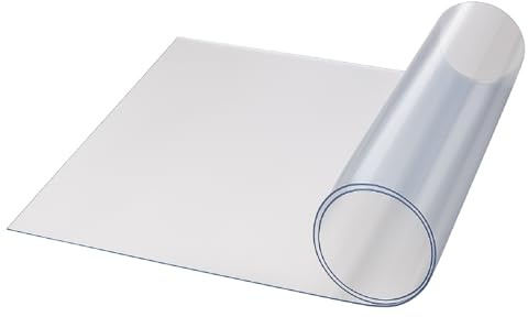 Bodenschutzmatte Transparent PVC Stärke 2 mm Breite 1 m Individuelle Länge Zuschneidbar Bürostuhl rutschfest Schreibtischunterlage 2,60 m x 1,00 m Transparent