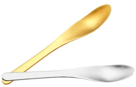 TEHAUX 2 piezas Cucharas de Café y Postre de Acero Inoxidable Cucharillas Ligeras y Resistentes para Cocina y Eventos Diseño Portátil y Seguro para Alimentos para Bodas y Fiestas