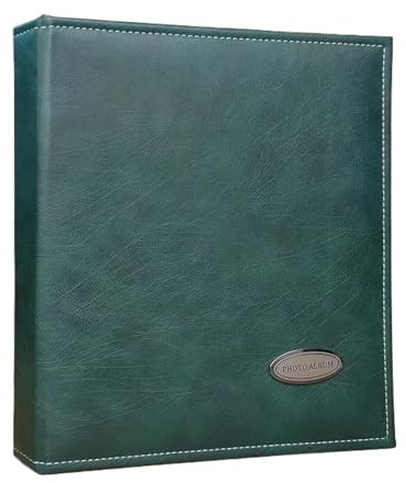 Photo Album 7inch Photo Album Imitation Leather PU Cover Picture Tour Autograph Book Gift Card Binder(Green)