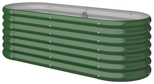 Aiuola rialzata in acciaio zincato, 114 x 40 x 36 cm, verde, durevole e resistente alle intemperie, ideale per giardino, balcone e terrazza